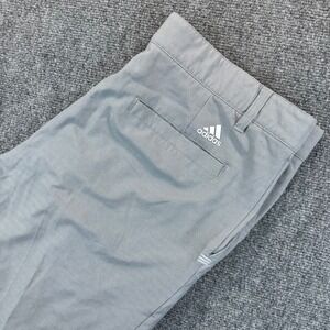 Adidas Mens 36 Gray Herringbone Woven Ultimate365 Golf Shorts Performance Casual